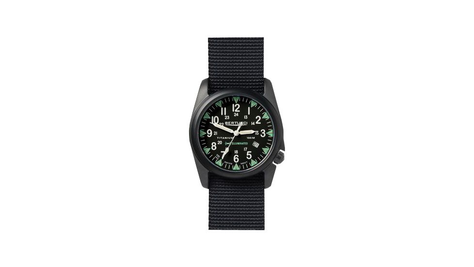 Bertucci Watches A-4T Illuminated Watch with Black dial/black titanium case, 44mm 13420