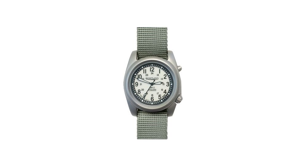 Bertucci Watches A-2SEL Super Iluminated Watch, Ghost Gray Electroluminescent Dial, Defender Drab Band, 22026