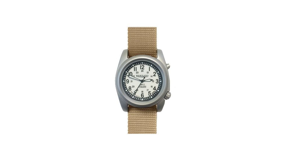 Bertucci Watches A-2SEL Super Iluminated Watch, Ghost Gray Electroluminescent Dial, Defender Khaki Band, 22027