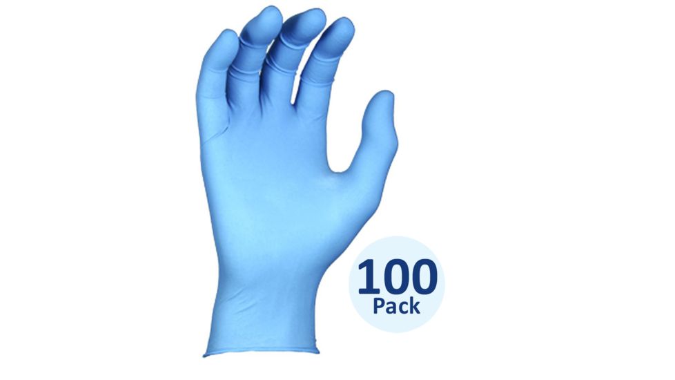 Best Manufacturing N-DEX Ambidextrous Powdered Nitrile Original Gloves, Disposable, 4 Mil Thickness, 24.1 cm, 2XL, Blue, 100 Pack,7005XXL/ 47742-250
