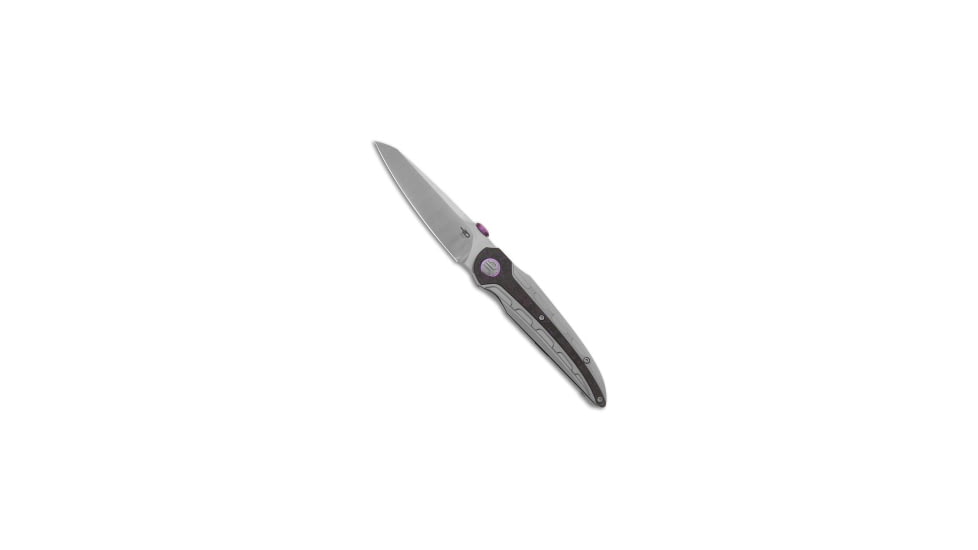 Bestech Knives Bestech Knives Prydwen MagnaCut Frame Lock Knife Ti/Purple Haze FC 3.6" Satin, Gray/Purple, CPM MagnaCut, adult, BHQ-206381