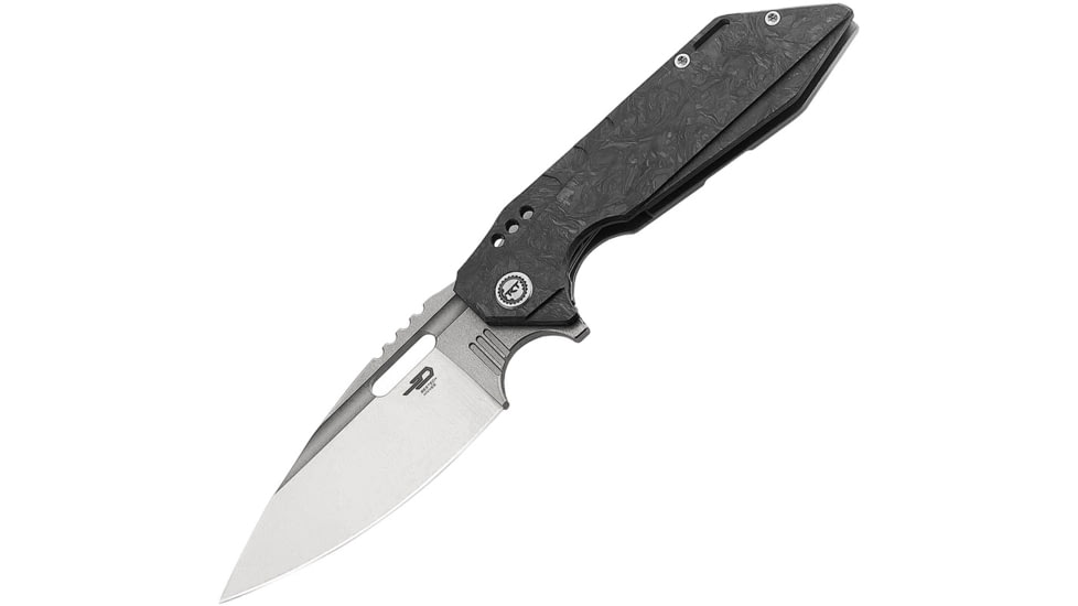 Bestech Knives Shodan Framelock Folding Knife, Carbon fiber handle with titanium back handle, BT1910C