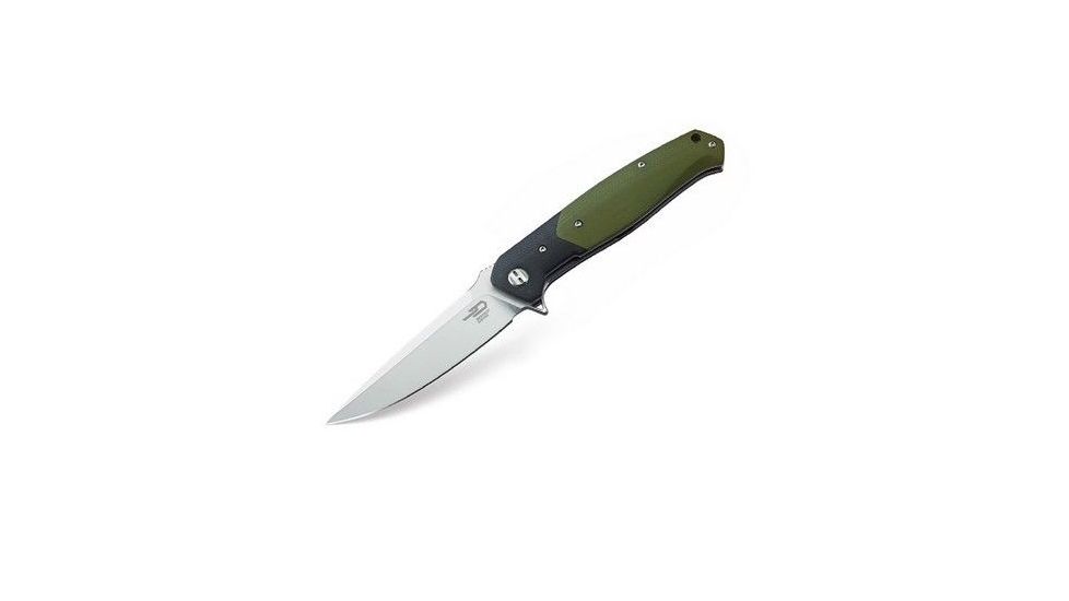 Bestech Knives Swordfish BG03A in 3.8 in Plain Edge Folding Bladem, Black and Green G10 Handle, BG03A
