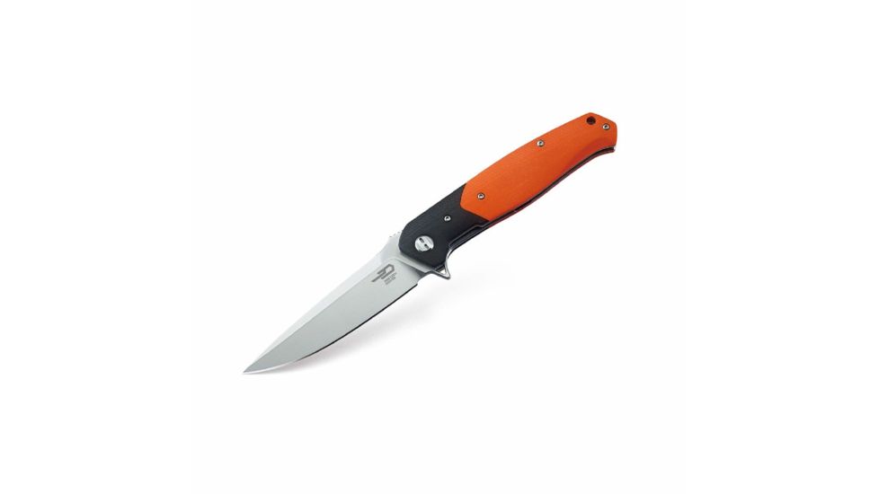 Bestech Knives Swordfish BG03C in 3.8 in Plain Edge Folding Blade, Black and Orange G10Handle, BG03C