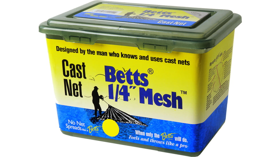 Betts Mono Bait Cast Net 6' 1/4" Mesh 1Lb Lead per Ft, Boxed, 25-6