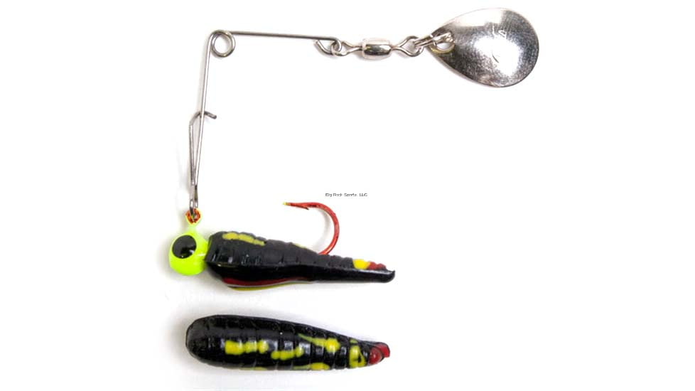 Betts Spin Bleeder Series Biting Frenzy Grub Lure, Black Coachdog/Chartreuse With Black Eye, 1/32oz, 1in, 021RGR-41CN