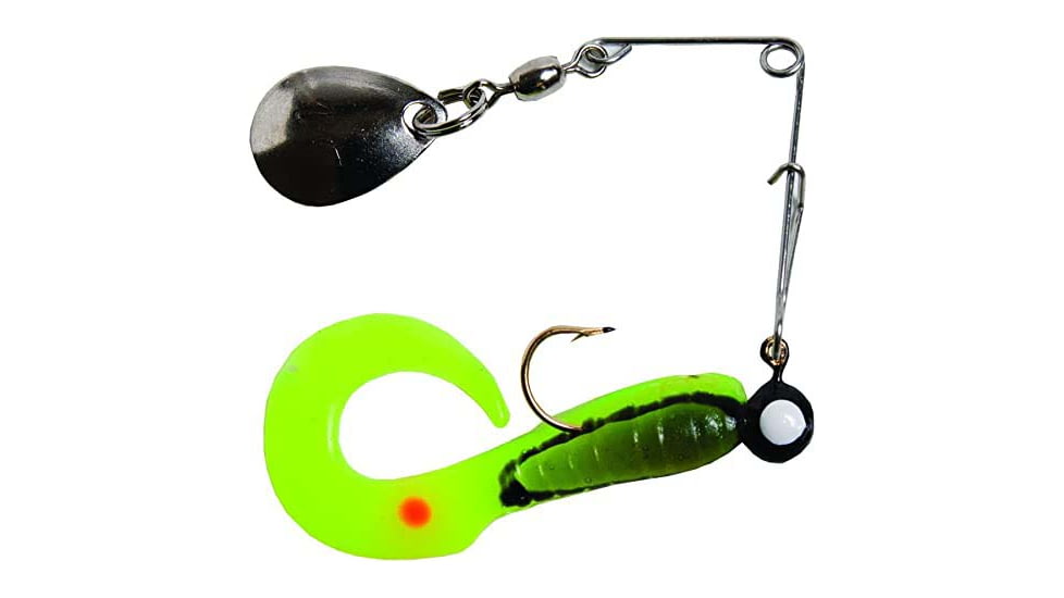 Betts Spin Curl Tail Lure, Black Stripe/Chartreuse/Orange, 1/16oz, 2in, 022CT-29N