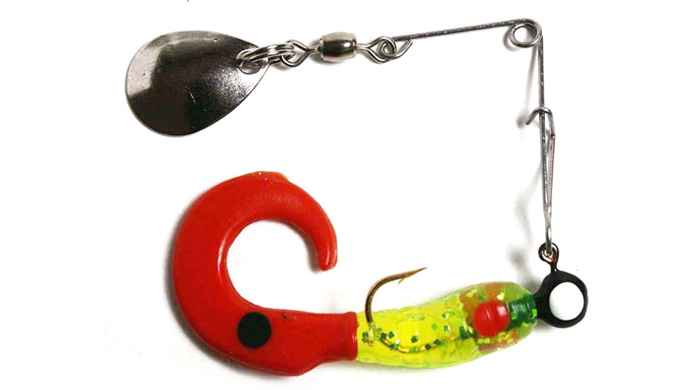 Betts Spin Curl Tail Lure, Chartreuse/Red Dot/Red Tail, 1/32oz, 1 1/2in, 021CT-11N