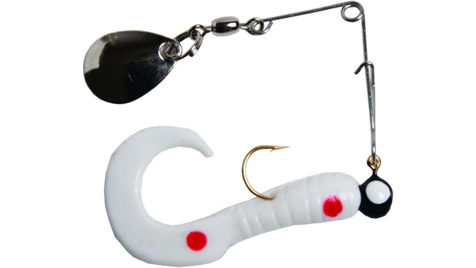 Betts Spin Curl Tail Lure, White/Red Dot, 1/16oz, 2in, 022CT-35N