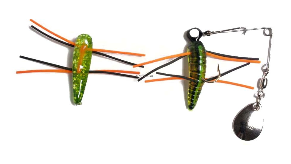 Betts Spin Grunts Grub Lure, Chartreuse Crawfish Glitter, 1/32oz, 1in, 021GRRL-39N