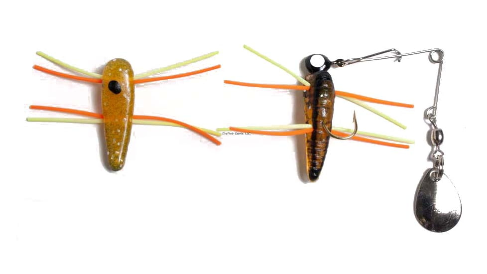 Betts Spin Grunts Grub Lure, Orange Crawfish Glitter, 1/32oz, 1in, 021GRRL-44N