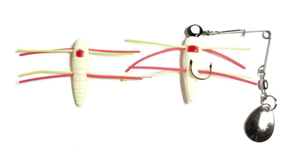 Betts Spin Grunts Grub Lure, White/Red Dot, 1/32oz, 1in, 021GRRL-35N