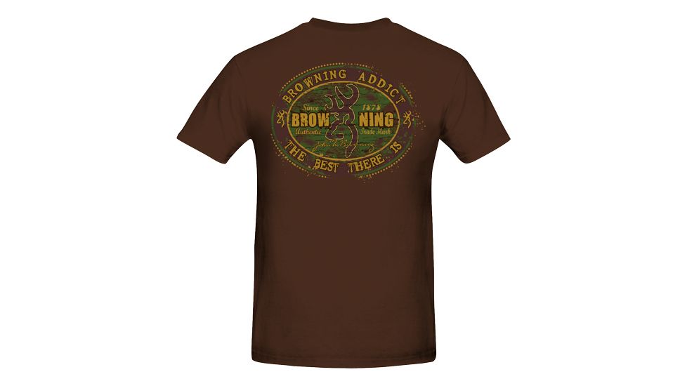 Bg Men's T-shirt ''browning Addict'' Small Brown W/logo