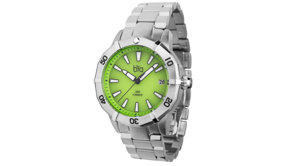 Bia Rosie Dive Watches, Green Dial, Ss Link Bracelet, Steel, One Size, B2007