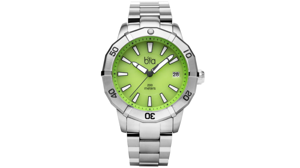 Bia Rosie Dive Watches, Green Dial, Ss Link Bracelet, Steel, One Size, B2007