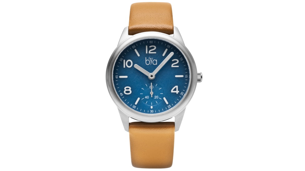 Bia Suffragette Watches, Blue Dial, Tan Strap, Steel, One Size, B1004