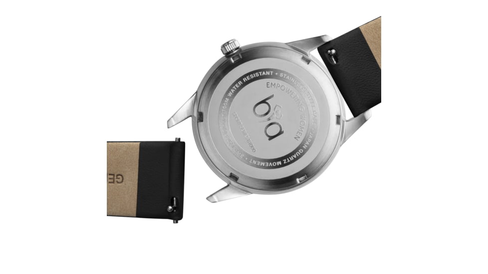 Bia Suffragette Watches, Ivory Dial, Black Strap, Steel, One Size, B1019