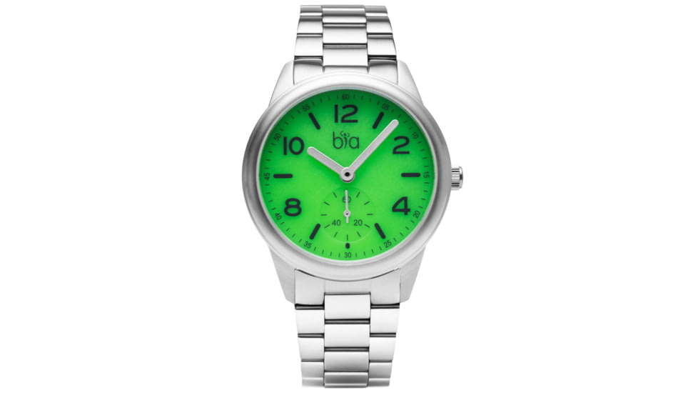 Bia Suffragette Watches, Green Dial, Steel Link Bracelet, Steel, One Size, B1005