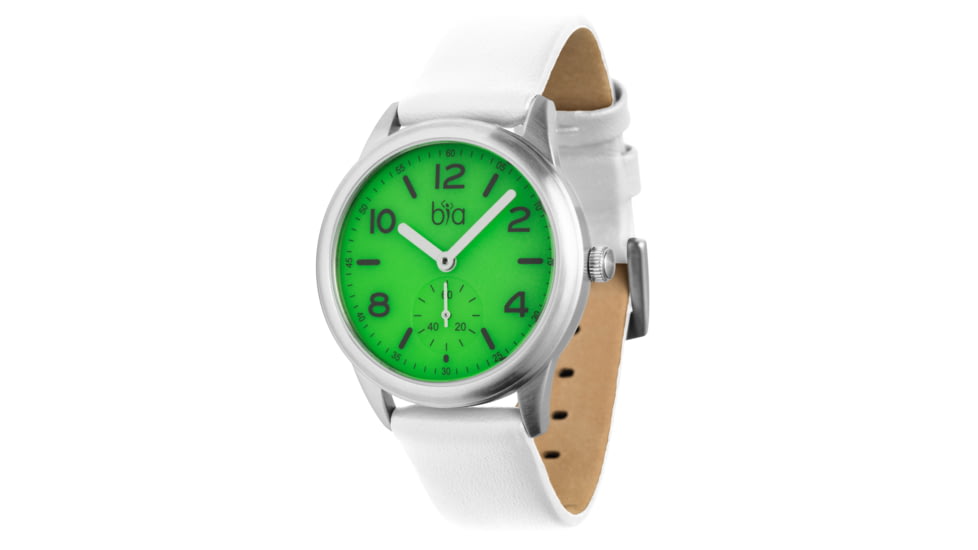 Bia Suffragette Watches, Green Dial, White Strap, Steel, One Size, B1007
