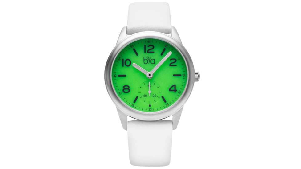 Bia Suffragette Watches, Green Dial, White Strap, Steel, One Size, B1007