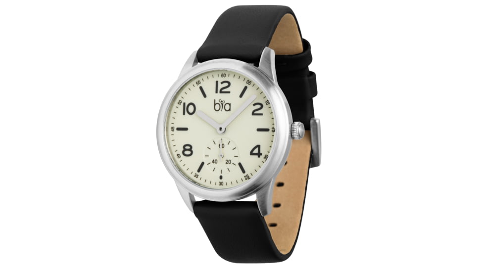 Bia Suffragette Watches, Ivory Dial, Black Strap, Steel, One Size, B1019