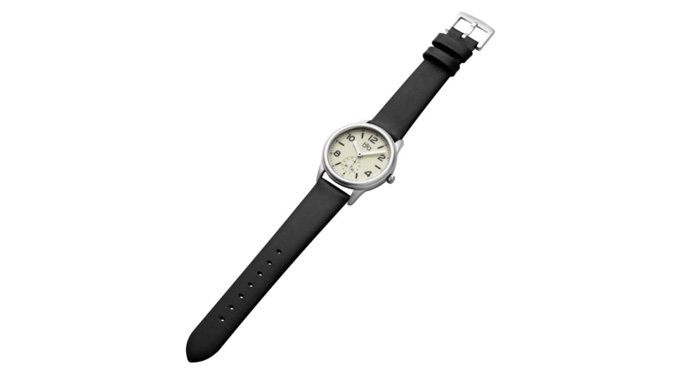 Bia Suffragette Watches, Ivory Dial, Black Strap, Steel, One Size, B1019