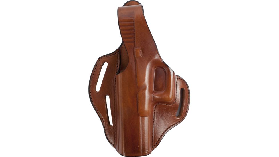 Bianchi 77 Piranha Leather Belt Holster Plain Tan, Left Hand 