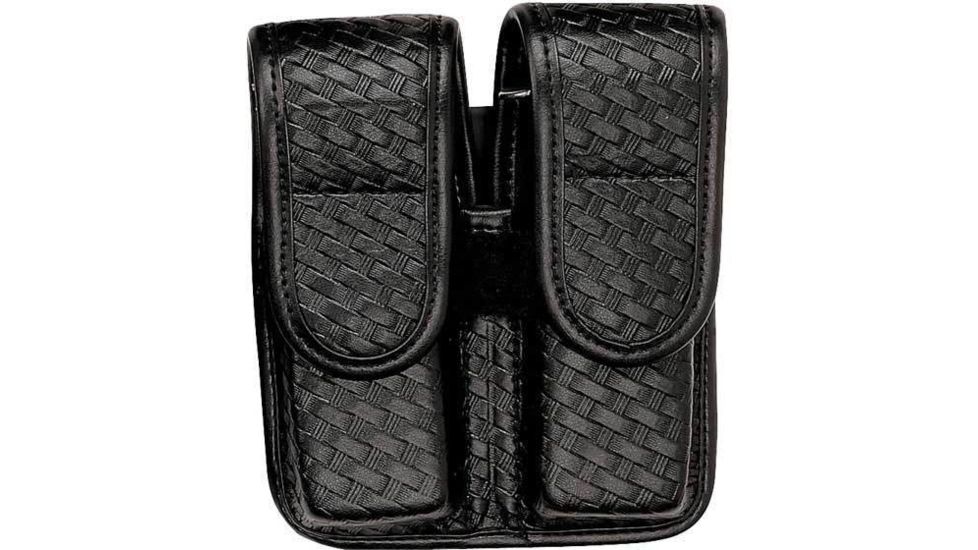 Bianchi 7902 Double Mag Pouch - Plain Black, Brass 22196