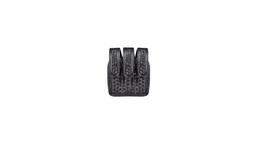 Bianchi 7945 Slimline Triple Magazine Pouch, Basket Black, Hidden Snap - Fits Glock 20/21, H&amp;K USP .45 &amp; Similar
