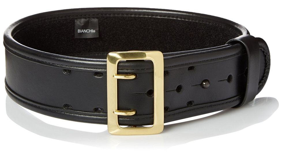 Bianchi 7965 ErgoTek Sam Browne Belt - Plain Black, Brass, Waist Size 46-48in, 22452