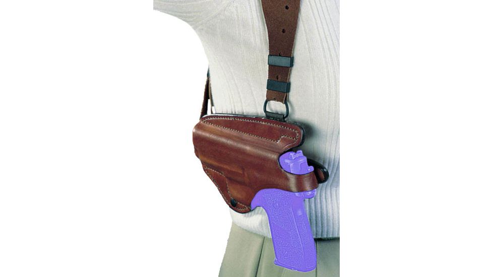 Bianchi X16 Agent X Unlined Shoulder Holster - Plain Tan, Left Hand - Fits Glock 17/19/22/23 - 17255