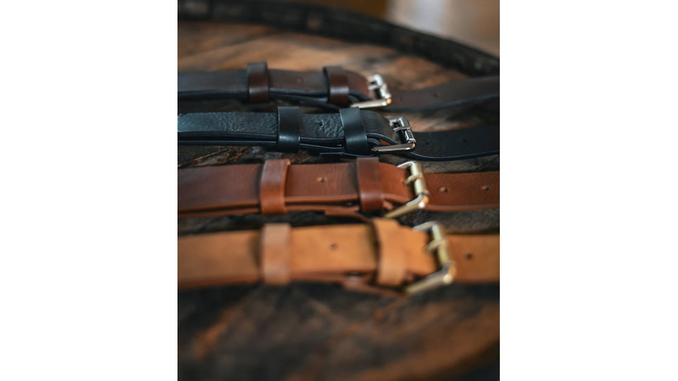 Bieling Leather Co. Classic Leather Rifle Sling, Black, 36 - 42in, BLC0001
