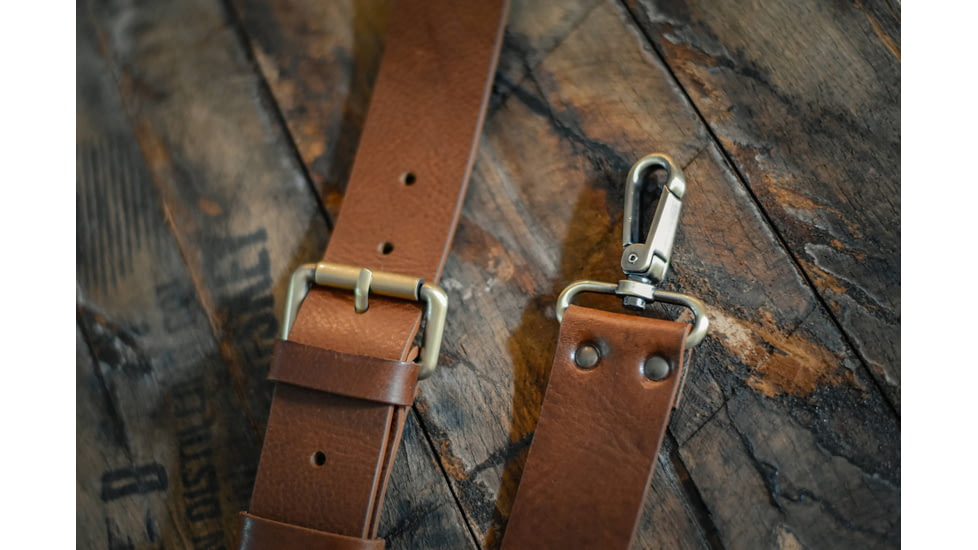 Bieling Leather Co. Classic Leather Rifle Sling, Medium Brown, 36 - 42in, BLC0003