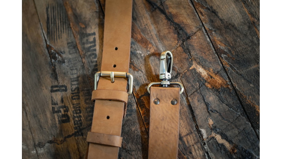 Bieling Leather Co. Classic Leather Rifle Sling, Nubuck Natural, 36 - 42in, BLC0004