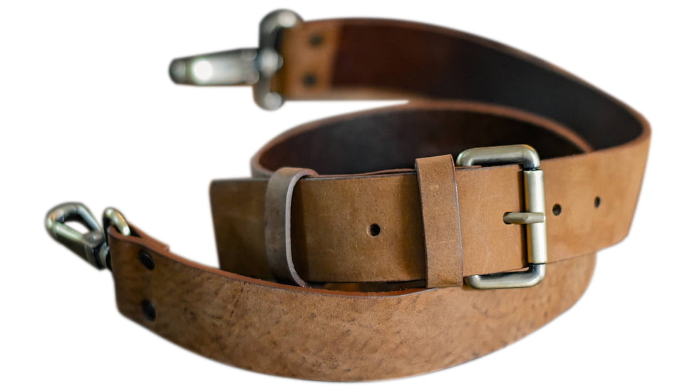 Bieling Leather Co. Classic Leather Rifle Sling, Nubuck Natural, 36 - 42in, BLC0004
