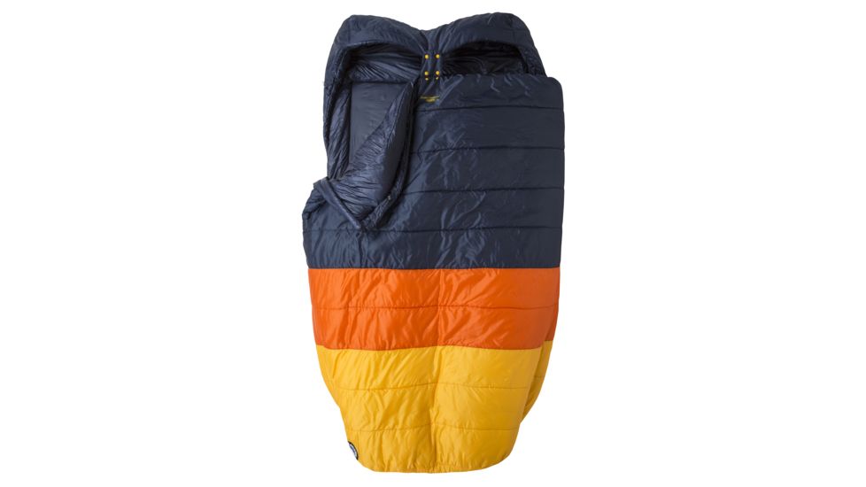 Big Agnes Cabin Creek 15 Double Sleeping Bag FireLine Eco, Navy/Orange/Yellow, 40in Double Wide, BDWCC19