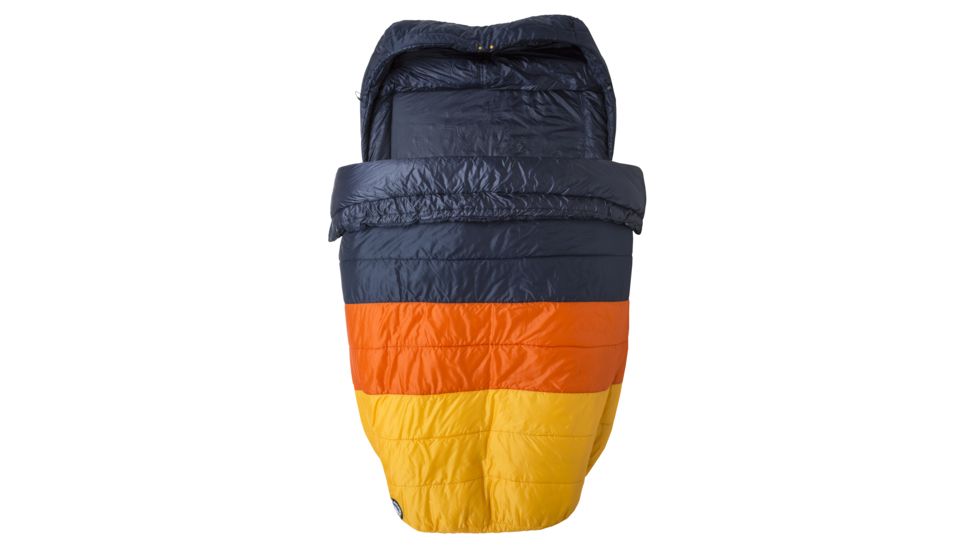 Big Agnes Cabin Creek 15 Double Sleeping Bag FireLine Eco, Navy/Orange/Yellow, 40in Double Wide, BDWCC19