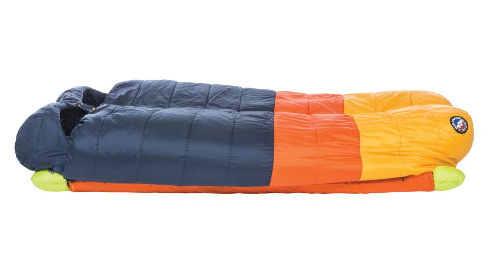 Big Agnes Cabin Creek 15 Double Sleeping Bag FireLine Eco, Navy/Orange/Yellow, 40in Double Wide, BDWCC19