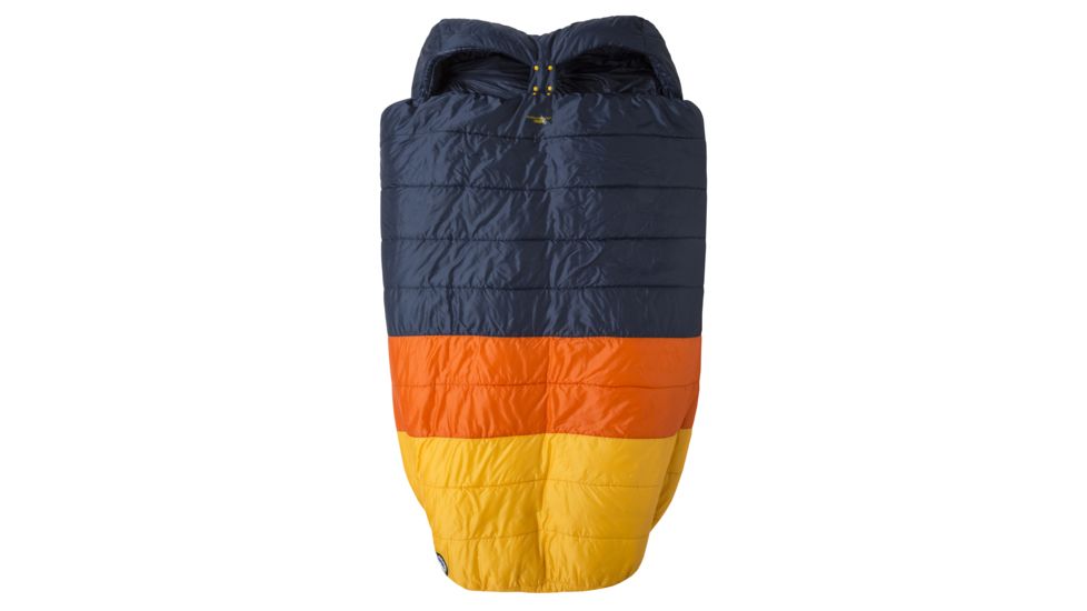 Big Agnes Cabin Creek 15 Double Sleeping Bag FireLine Eco, Navy/Orange/Yellow, 40in Double Wide, BDWCC19
