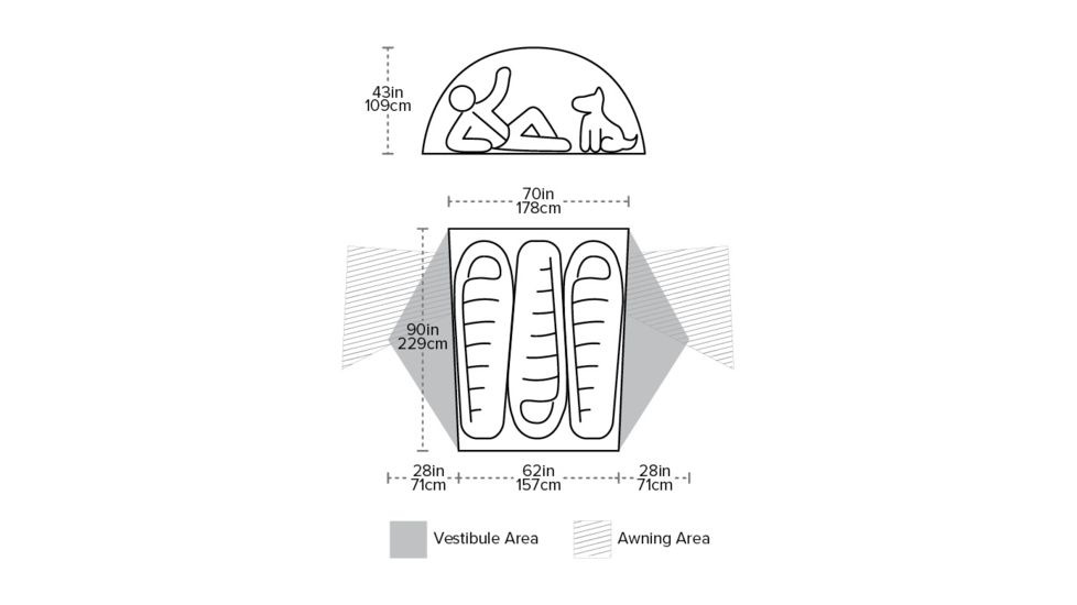 Big Agnes Copper Spur HV UL3 Tent - 3 Person, 3 Season-Gray/Orange