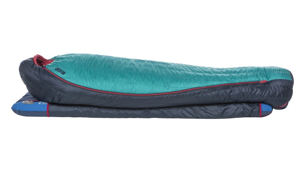 Big Agnes Daisy Mae 15 Sleeping Bag 650 DownTek, Left Zip - Womens, Aqua/Navy, Petite, BWDM15PL19