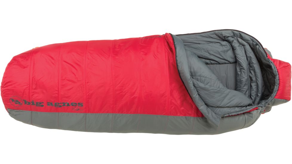 Big Agnes Encampment 15 Sleeping Bag Synthetic-Red/Grey-Regular-Left