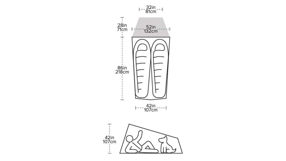 Big Agnes Fly Creek HV UL2 Solution Dye Tent, Gray/Greige, 2 Person, THVFLY221