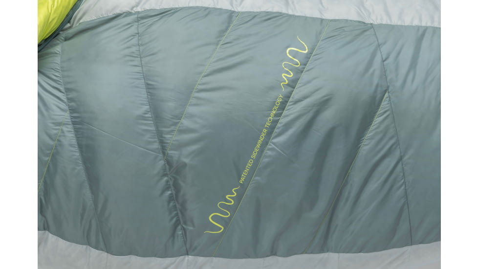 Big Agnes Sidewinder 0 650 RDS DownTek Sleeping Bag, Chinois Green/Mercury/Evening Primrose, Small, BSW0S26