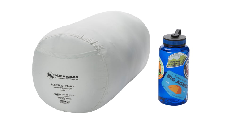 Big Agnes Sidewinder 0 650 RDS DownTek Sleeping Bag, Chinois Green/Mercury/Evening Primrose, Small, BSW0S26