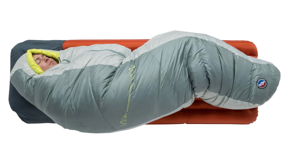 Big Agnes Sidewinder 0 650 RDS DownTek Sleeping Bag, Chinois Green/Mercury/Evening Primrose, Small, BSW0S26