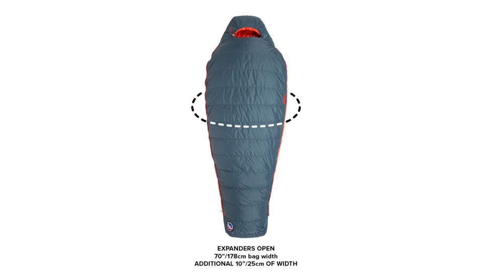 Big Agnes Torchlight 30, 600 Downtek Sleeping Bag, Slate/Orange, Regular, BTMTL30RL20