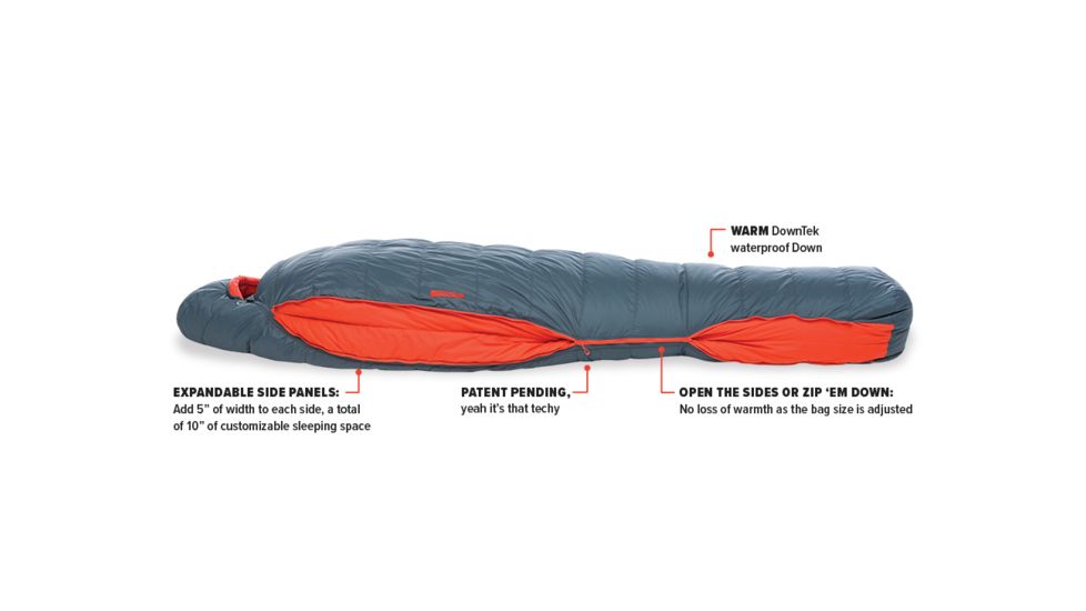 Big Agnes Torchlight 30, 600 Downtek Sleeping Bag, Slate/Orange, Regular, BTMTL30RL20