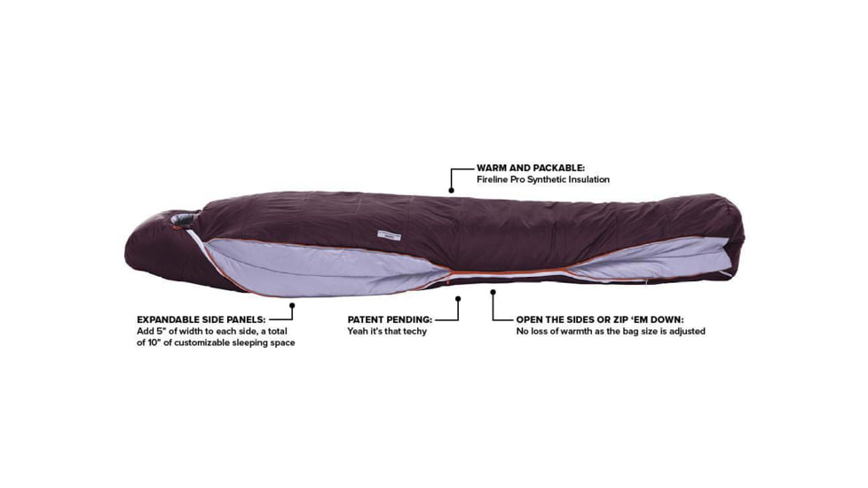 Big Agnes Torchlight Camp 20 Fireline Pro Sleeping Bag - Womens, Plum/Lavender, Petite Right, BTMWTLC20PR21