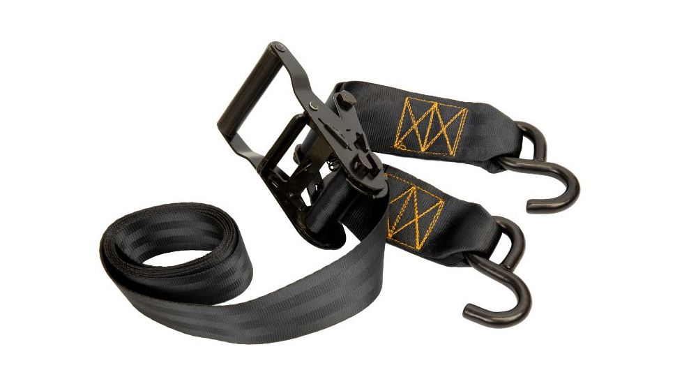 Muddy Heavy-Duty 6ft Ratchet Strap, includes 2-Vinyl-Coated Steel Hooks, Black TA020